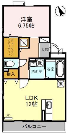 ルミナス・オッツ(1LDK/3階)の間取り写真