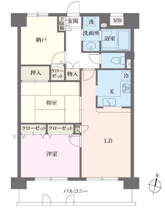本駒込Kマンション(2SLDK/10階)の間取り写真