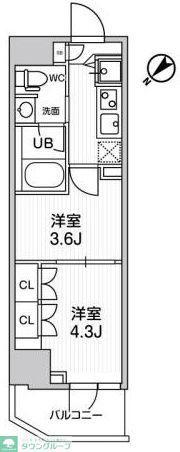 ARKMARK巣鴨STA(2K/3階)の間取り写真
