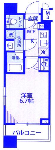 エルグランジュテ横濱(1K/9階)の間取り写真