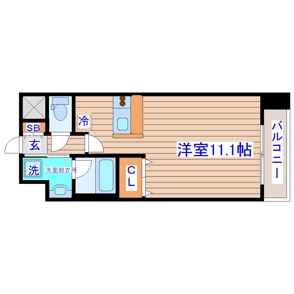 セントフィールド上杉(ワンルーム/9階)の間取り写真