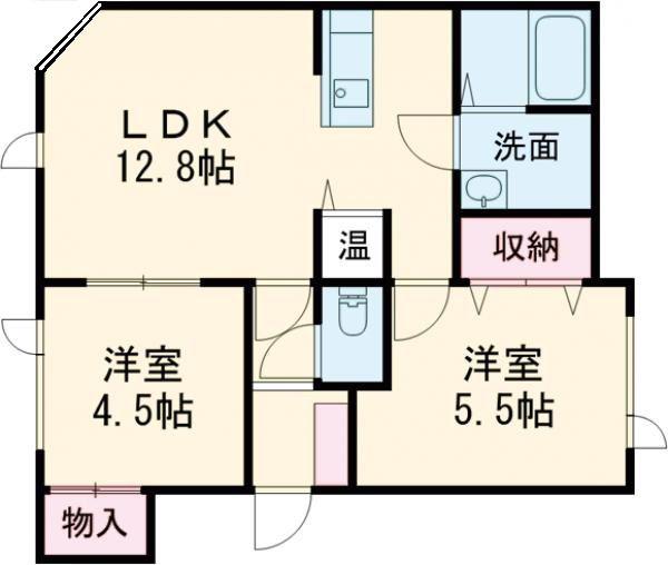 双葉の杜C棟(2LDK/2階)の間取り写真