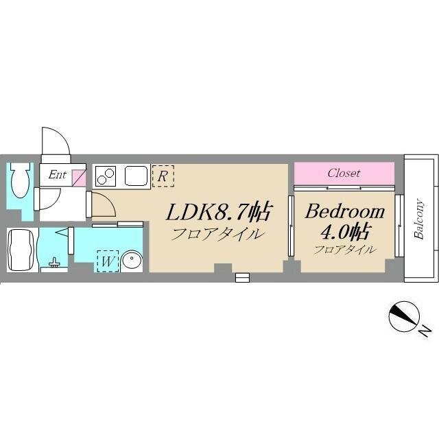 R-RESIDENCE TSURUMI(1LDK/2階)の間取り写真