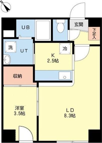 ウィステリア琴似(1LDK/5階)の間取り写真