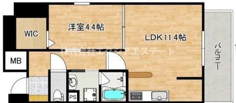 ロイジェント玉川(1LDK/5階)の間取り写真