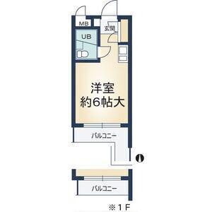 リバーサイド植田(1K/2階)の間取り写真