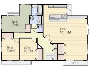 アムール気仙沼(3LDK/3階)の間取り写真