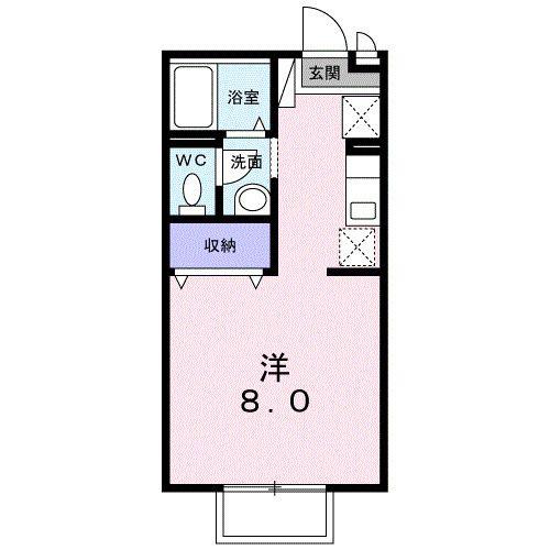 エトワールII(ワンルーム/2階)の間取り写真