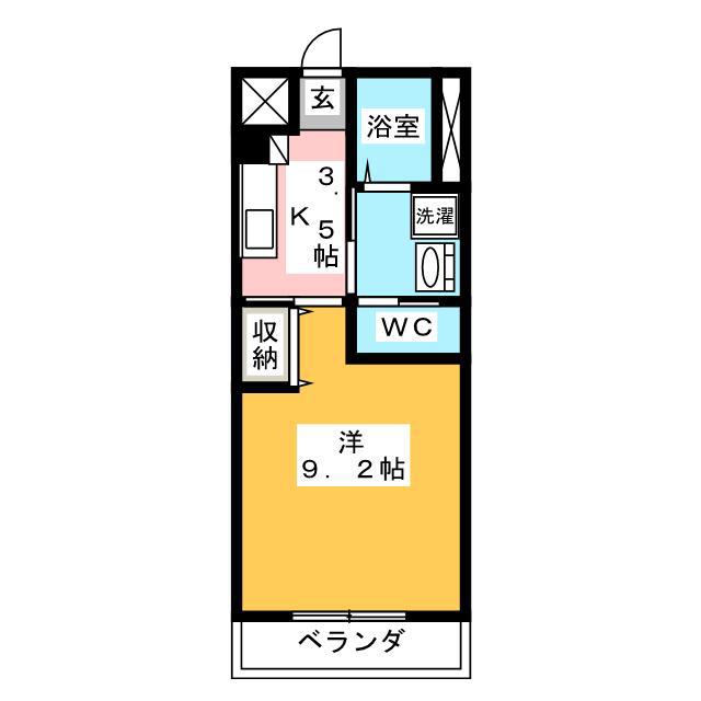 フェリース桐野(1K/2階)の間取り写真