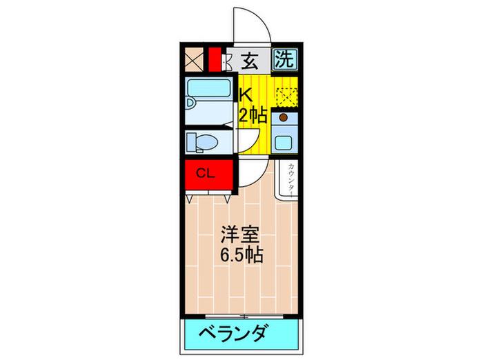 ファーストマンション(1K/2階)の間取り写真