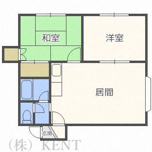 宮の沢ガーデンヒルズII(2LDK/3階)の間取り写真