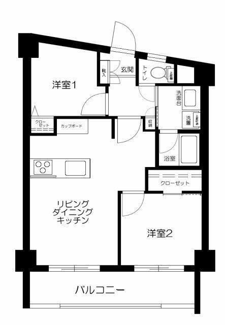 オリンポス新座・志木(2LDK/7階)の間取り写真