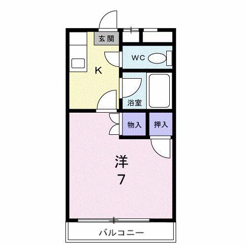 メゾンセシボン・E(1K/3階)の間取り写真