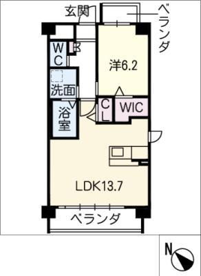 GRACE COURT KUWANA(1LDK/3階)の間取り写真