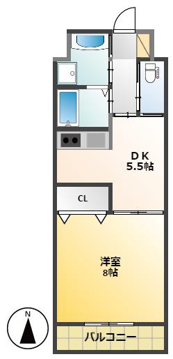 アルヴィータ(1DK/5階)の間取り写真