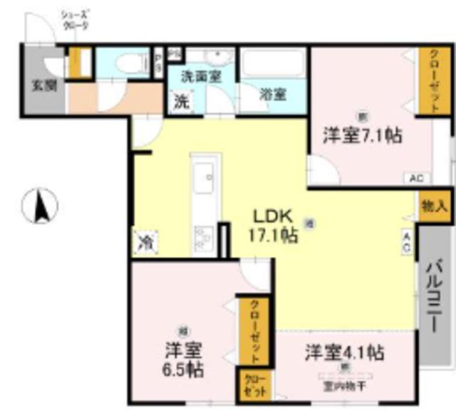 WEALTH JOTO II(3LDK/2階)の間取り写真