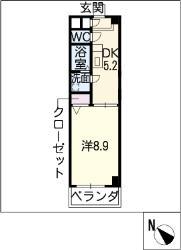 可児ハイツ(1DK/4階)の間取り写真