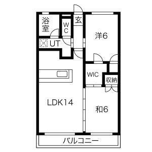 長沼ビル(2LDK/6階)の間取り写真