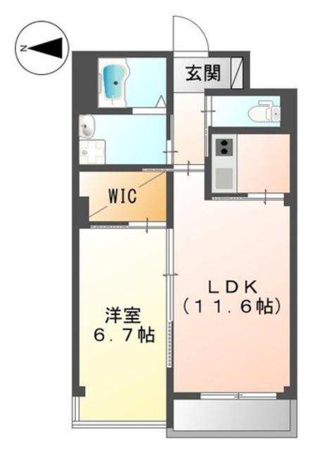 シュエット メゾン(1LDK/1階)の間取り写真