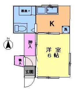 コーポフタバ(1K/1階)の間取り写真
