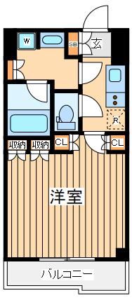 ルーブル川崎宮前平(1K/5階)の間取り写真