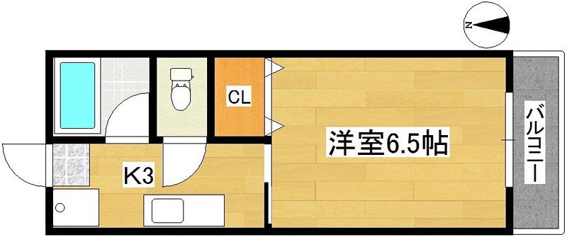 サンプラザ旭ヶ丘(1K/2階)の間取り写真