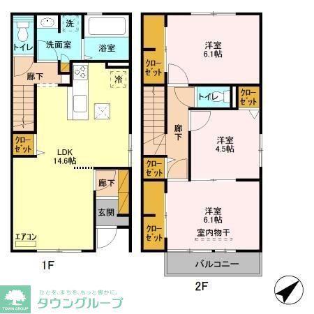 クレアージュ C(3LDK/1階)の間取り写真