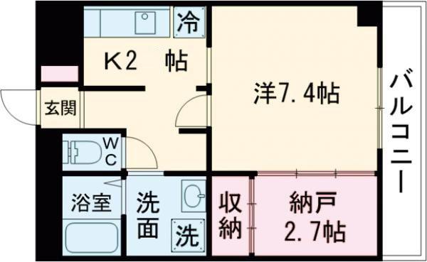 ドルフIII(1K/2階)の間取り写真