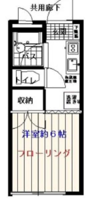 ポールメゾンI(1K/2階)の間取り写真