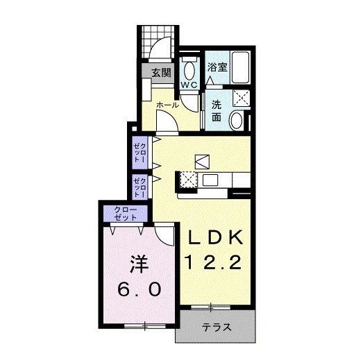 アルフローラ(1LDK/1階)の間取り写真