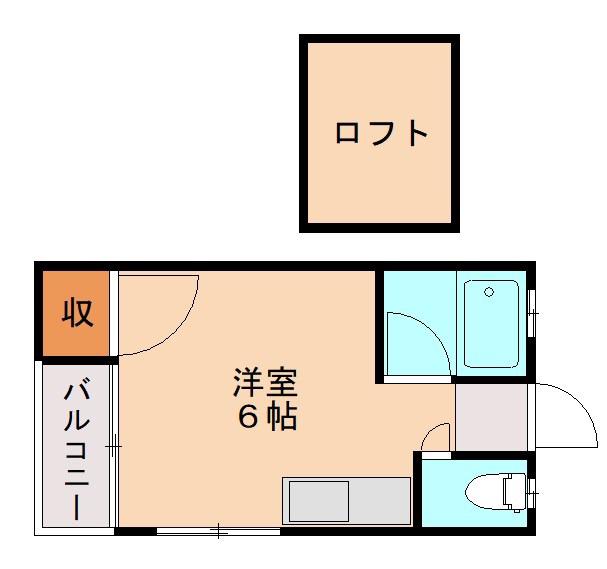 横田ハイツ(ワンルーム/1階)の間取り写真