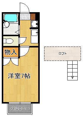 ロフティ葉山(1K/2階)の間取り写真