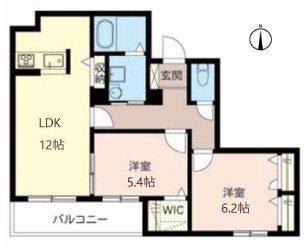 シャーメゾン山本(2LDK/2階)の間取り写真