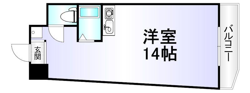 サンシティ日明(ワンルーム/3階)の間取り写真