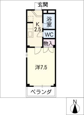 エテルノ戸田(1K/1階)の間取り写真