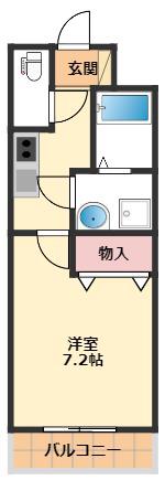 リープラス小野(1K/2階)の間取り写真