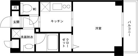 WISTERIA六本木(1K/2階)の間取り写真
