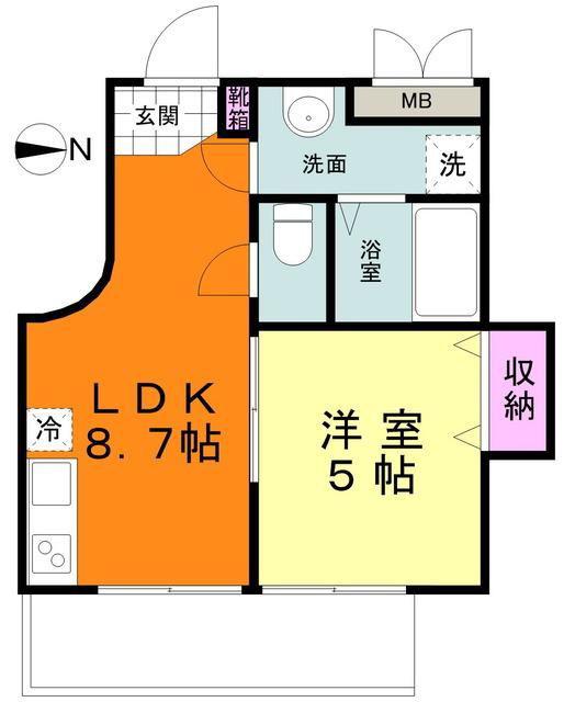 SPERANZA武蔵小杉スペランサ(1DK/1階)の間取り写真