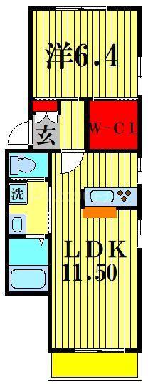 ノースタウン7(1LDK/1階)の間取り写真