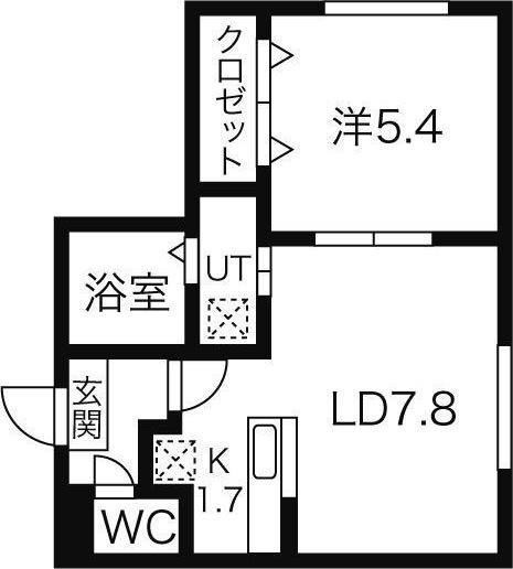 モンヴェール学園前(1LDK/2階)の間取り写真