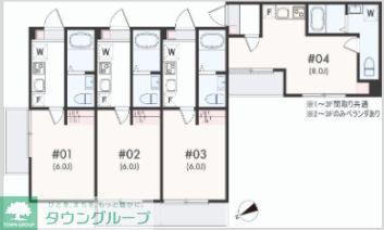 アザーレ・LUX藤沢本町(1K/1階)の間取り写真