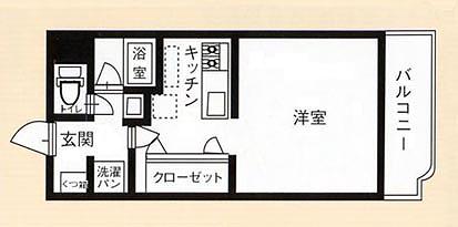 サンヒルズDI(ワンルーム/4階)の間取り写真
