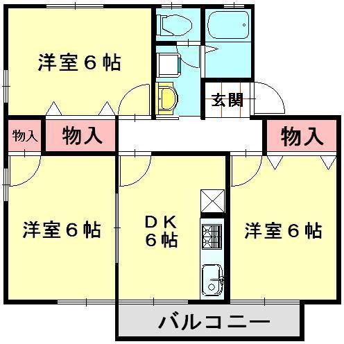 エーデルハイム(3DK/1階)の間取り写真