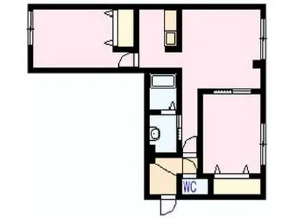 MIUNA BLDG(2LDK/2階)の間取り写真