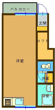 グランドール・シノハラI(ワンルーム/1階)の間取り写真