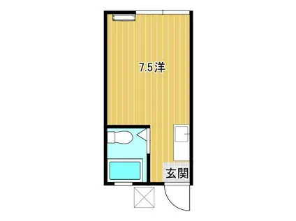 カーサ・ブルータス(ワンルーム/2階)の間取り写真