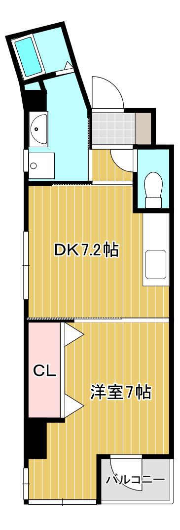 アルバース三萩野(1DK/3階)の間取り写真