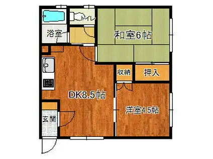 曽根マンション(2DK/2階)の間取り写真