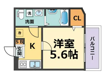 LUMINOUS GRANDEルミナス グランデ(1K/2階)の間取り写真