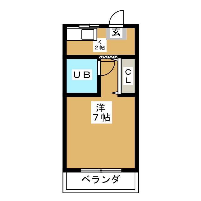 桜マンション(1K/2階)の間取り写真